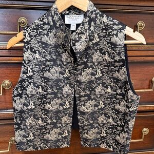 Emanuel Black and Cream Patterned Vest